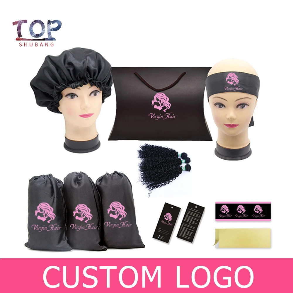 Customized Care Wig Package Women Hair Extensions Bundles Packaging