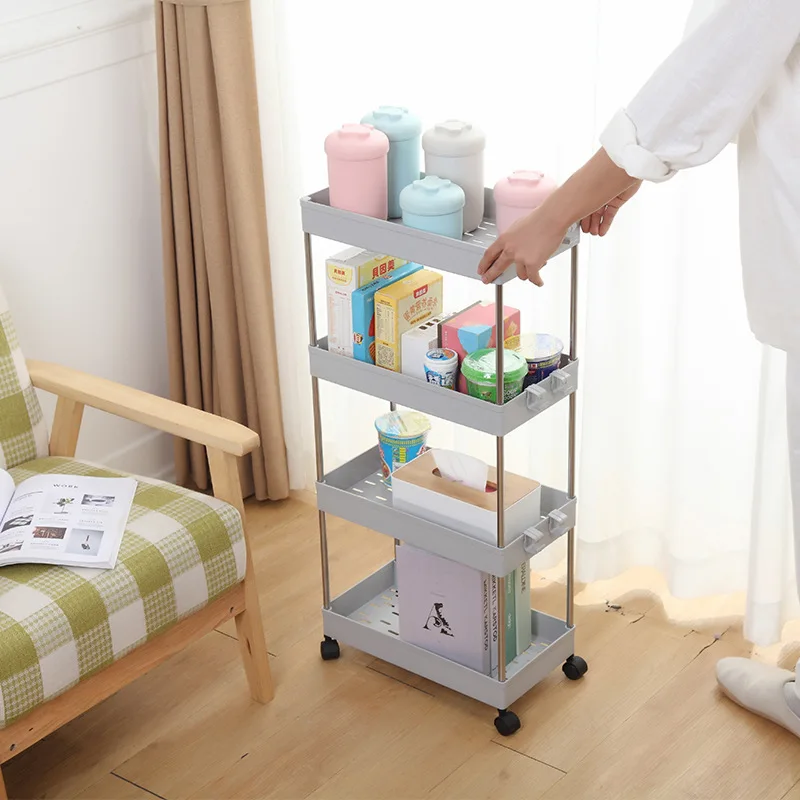 

4-Tier Gap Kitchen Slim Slide Out Storage Tower Rack with Wheels