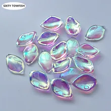 

20 Pieces/lot 12x18mm AB Color Czech Glass Beads Leaf-shaped With Hole Bead Jewelry For Handmade DIY Accessories