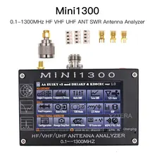 Новое обновление Mini1300 0,1-1300 MHz HF VHF UHF ANT КСВ антенный анализатор 4,3 дюймов сенсорный экран