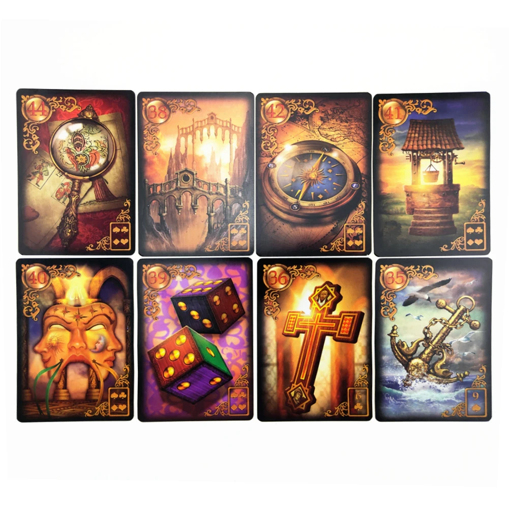 

47 Cards Gilded Reverie Lenormand: Expanded Edition Mass Market Paperback With Online Guidebook For Children Audit Games