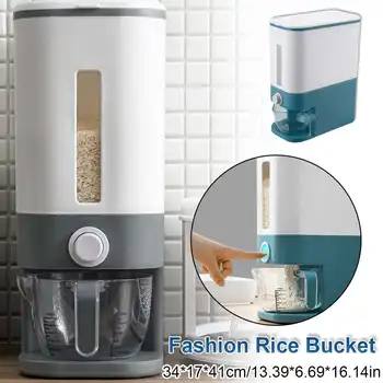 

Automatic Plastic Cereal Dispenser Storage Box Measuring Cup Kitchen Food Tank Rice Container Organizer Grain Storage Cans