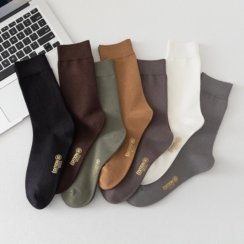 

Men's Socks Autumn Winter Spring Fiber Business Leisure Sports Comfortable Breathable Fashion Combed Cotton Plain Short Tube