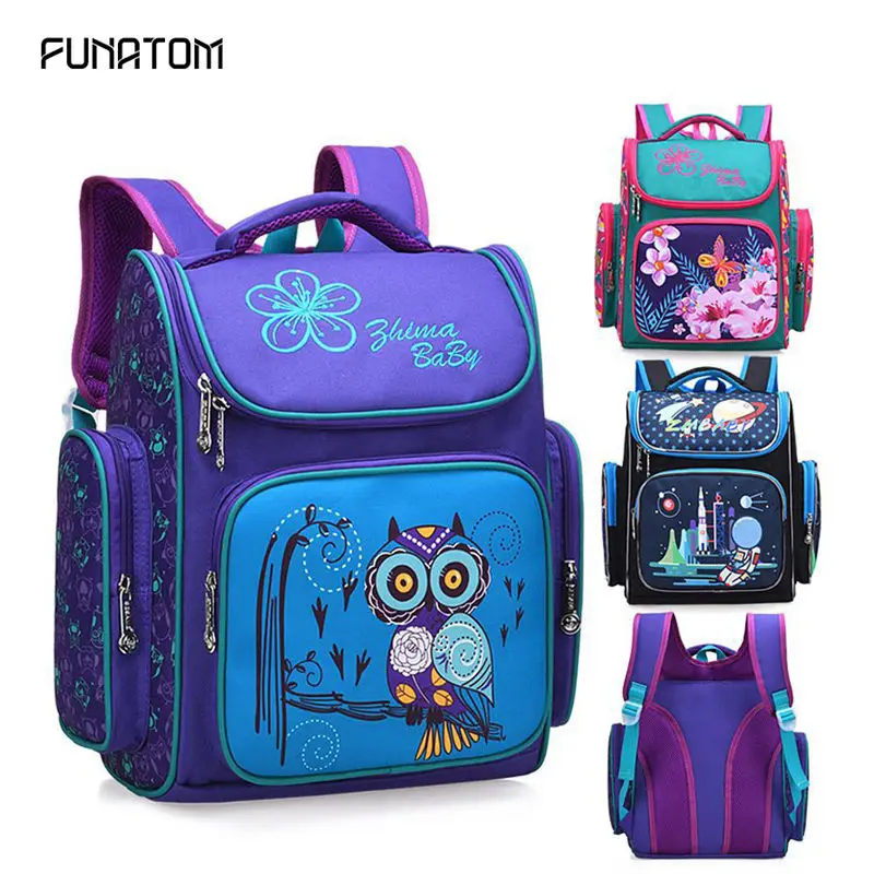 

2019 New Cartoon School Bags Backpack for Girls Boys Owl Pattern Children Orthopedic Backpack Mochila Infantil Grade 3
