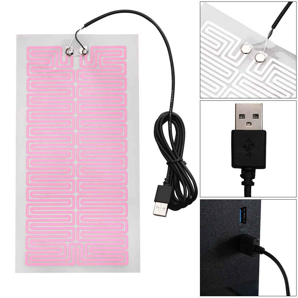1PC Warm Plate Hand Winter Portable Warmer USB Heating Pad Heater For Mouse Pad Shoes Gloves Mask Heating Film Outdoor Accessory