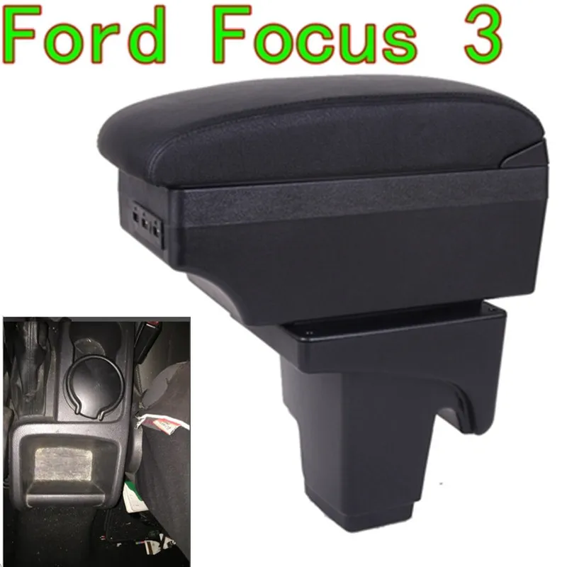 Для Ford focus 3 подлокотник коробка центральный магазин содержание фокус mk3 нарукавники коробка с USB интерфейсом
