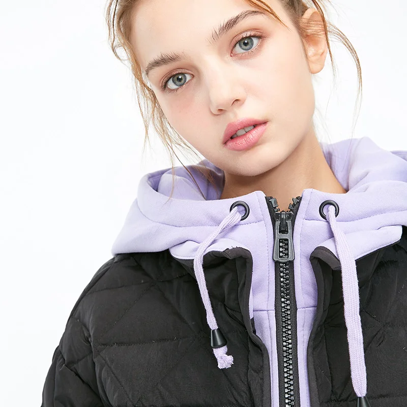 Vero Moda зимний с капюшоном женский зимний поддельный Двухсекционный вязаный с капюшоном пуховик пальто | 318423515