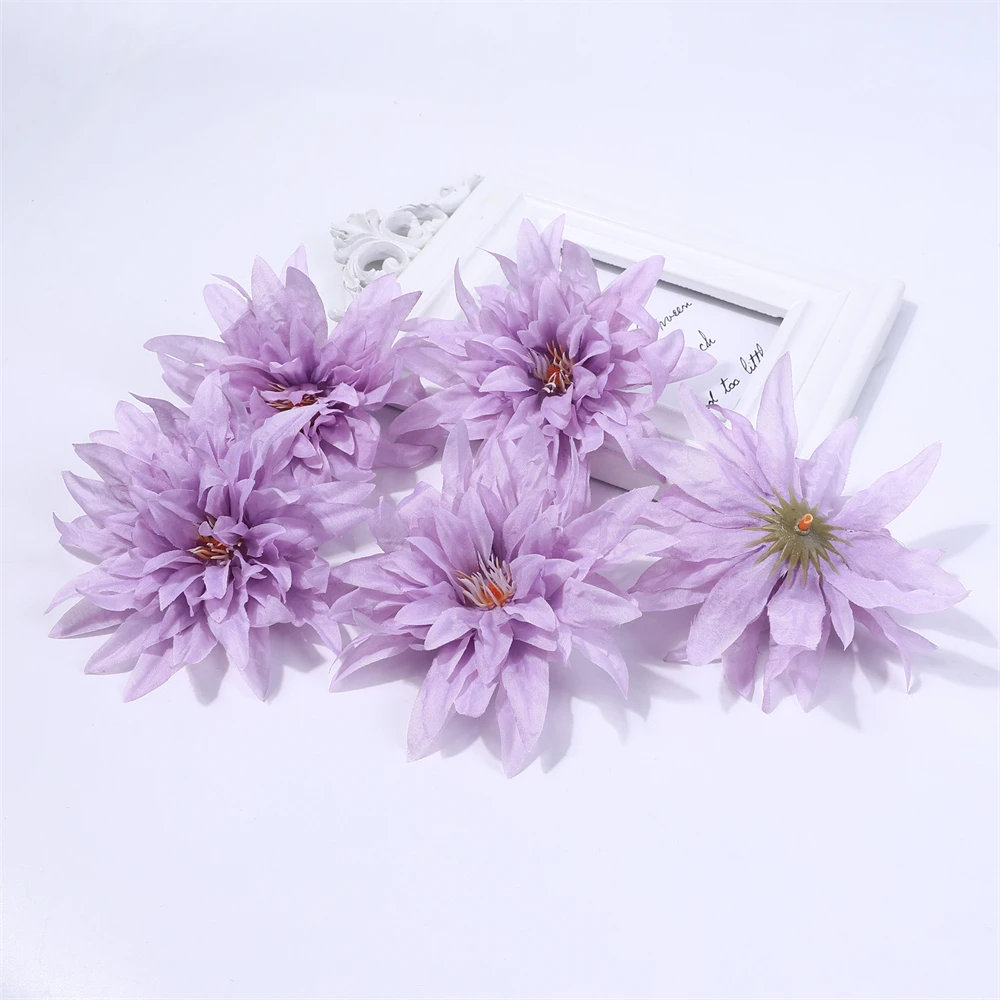 5PCS Dahlie Künstliche Seide Blume Köpfe Dekorative Scrapbooking Für Home Hochzeit Künstliche Blumen Dekoration Gefälschte Blume Wand – Detail 7