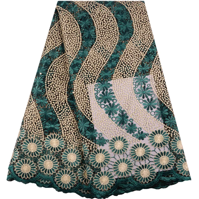 Дизайн красивые нигерийские французские кружевные ткани высокого качества Вышивка Тюль кружевная ткань последние 5 ярдов для свадебного платья