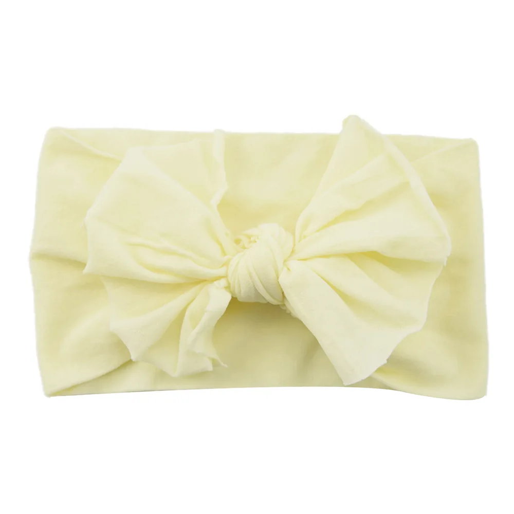 Navy Fushia Nude Ivory Lavender Aqua Solid Colors Soft Strechable Elastic Knot Bow Headbands Nylon Toddler Baby Headwears |