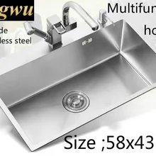 Многофункциональная кухонная ручная раковина одинарная мойка Мода 304 пищевой нержавеющей стали Горячая 580x430 мм