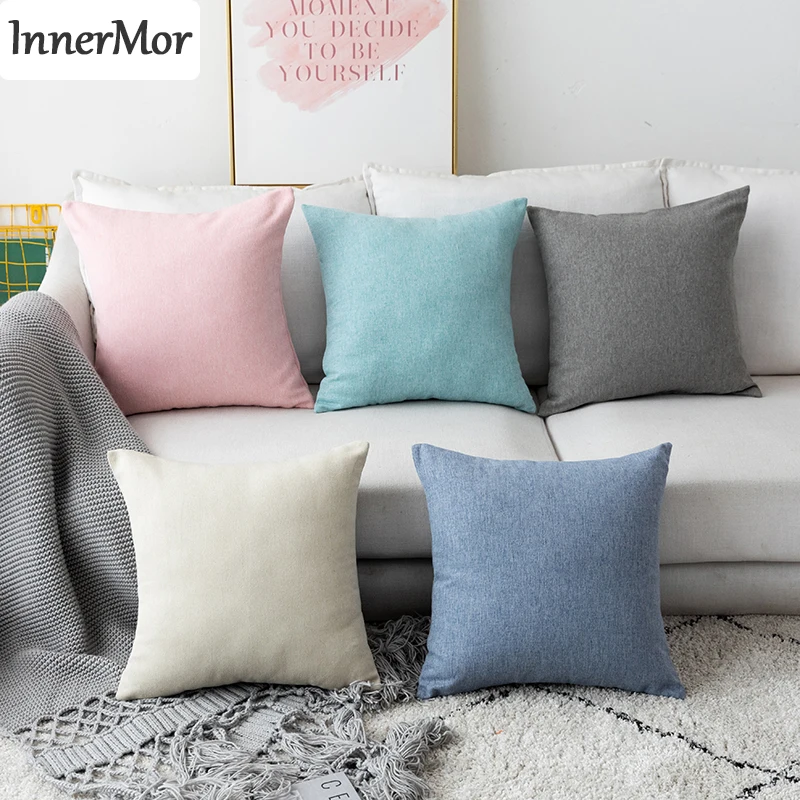

Innermor Solid Modern Style Cushion Cover Soft Pillow Case Home decorative For sofa bed car seat 45x45 50x50 ready made