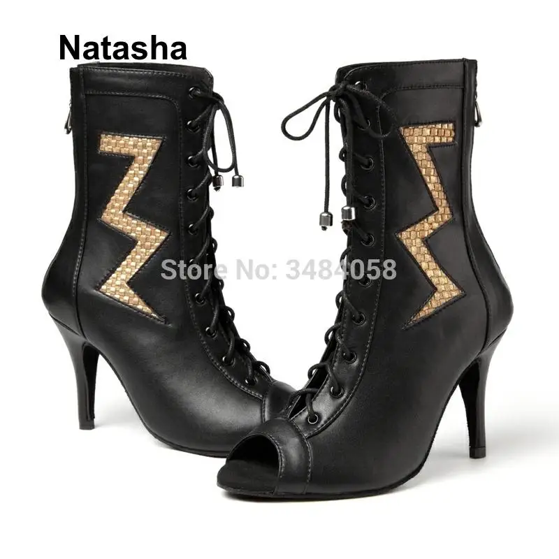 Nantasha new dance boots show dance shoes high heel shoes leather