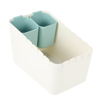 

Tiny Desktop Trash Can Mini Wastebasket Household Trash Can Separation Trash Can Container for Living Room-White