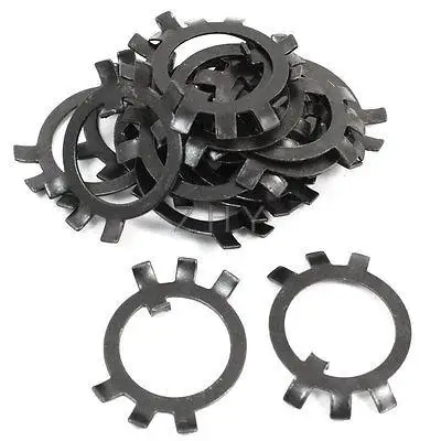 

20 Pcs Black Metal 22mm Inside Dia Shaft Rod Locking Washer