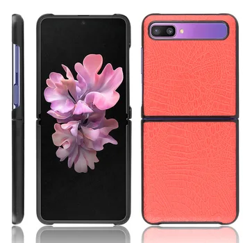 

For Samsung Galaxy Z Flip Case Retro Crocodile PU Leather Skin PC Hard Back Cover For Samsung Galaxy Z Flip ZFLIP Phone Bag Case