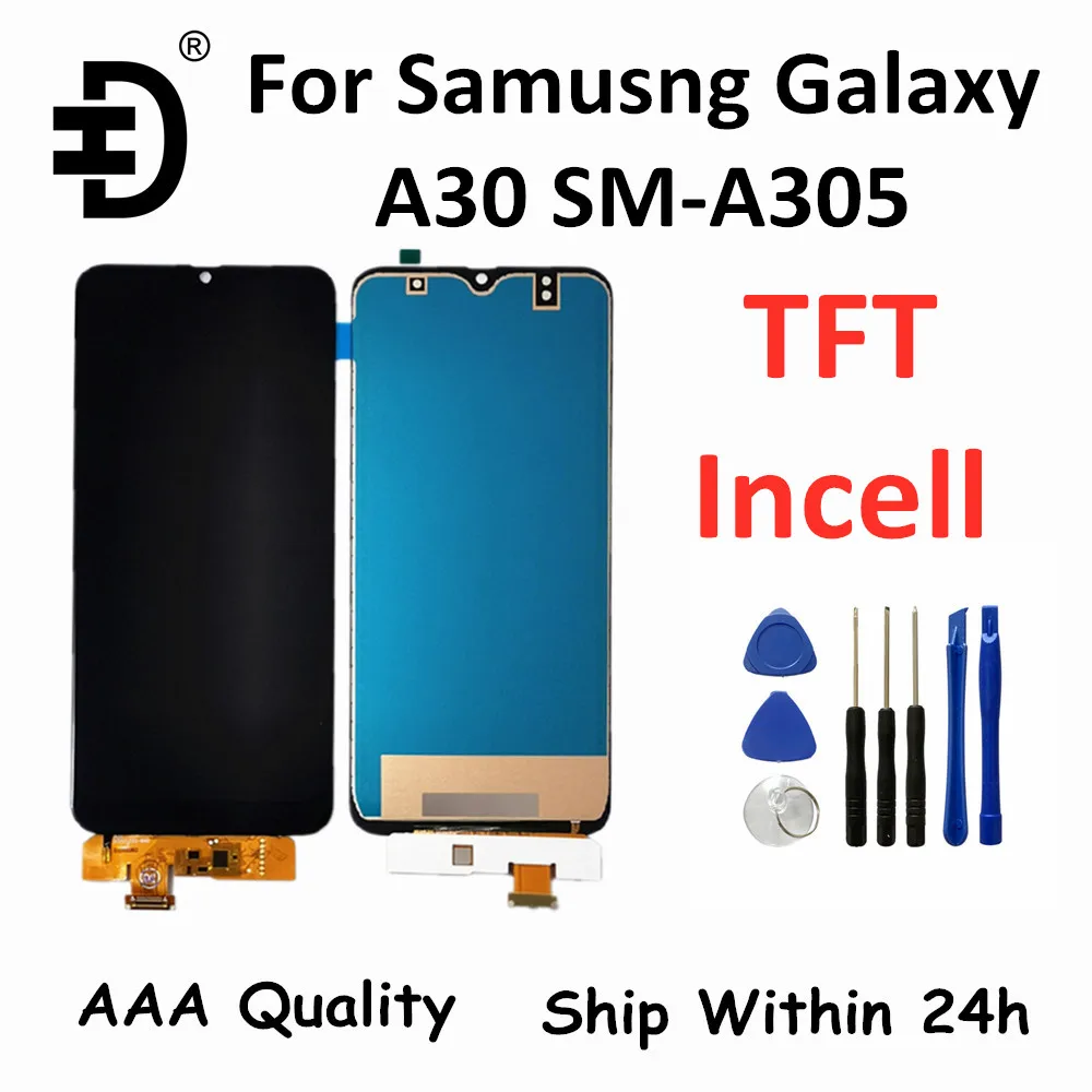 ЖК-дисплей TFT Incell для Samsung Galaxy A30 с сенсорной панелью и дигитайзером A305F сменный