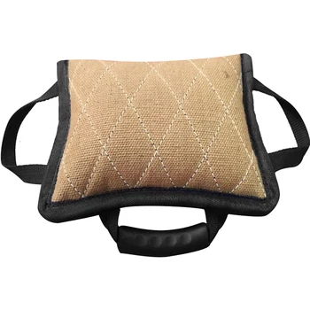 

3 Handles Pet Bite Pillow Protection Equipment Strong Fine Linen Interactive Playing Tug Toy Dog Training War Games Exercise