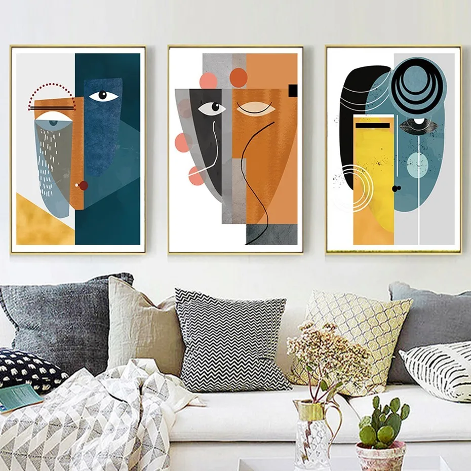 Abstract Vintage Geometric Figure Poster Hd Printed Canvas Painting Wall Art Pictures for Living Room Interior Home Decor | Дом и сад
