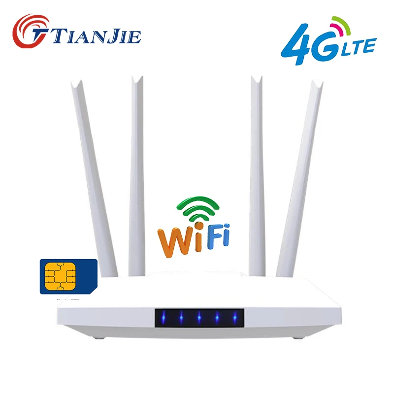 

TIANJIE LM321 3G 4G LTE Cat4 Wifi Router Hotspot Unlocked Sim Card Modem RJ45 WAN LAN External Antennas GSM High Speed 300Mbps