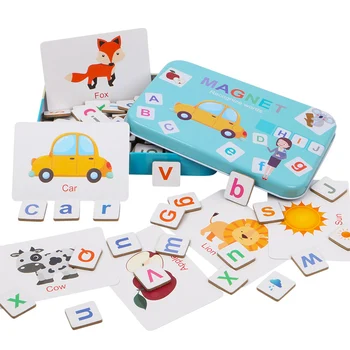

Education Montessori material early childhood educational toys Magnetic alphabet spelling children educational toys