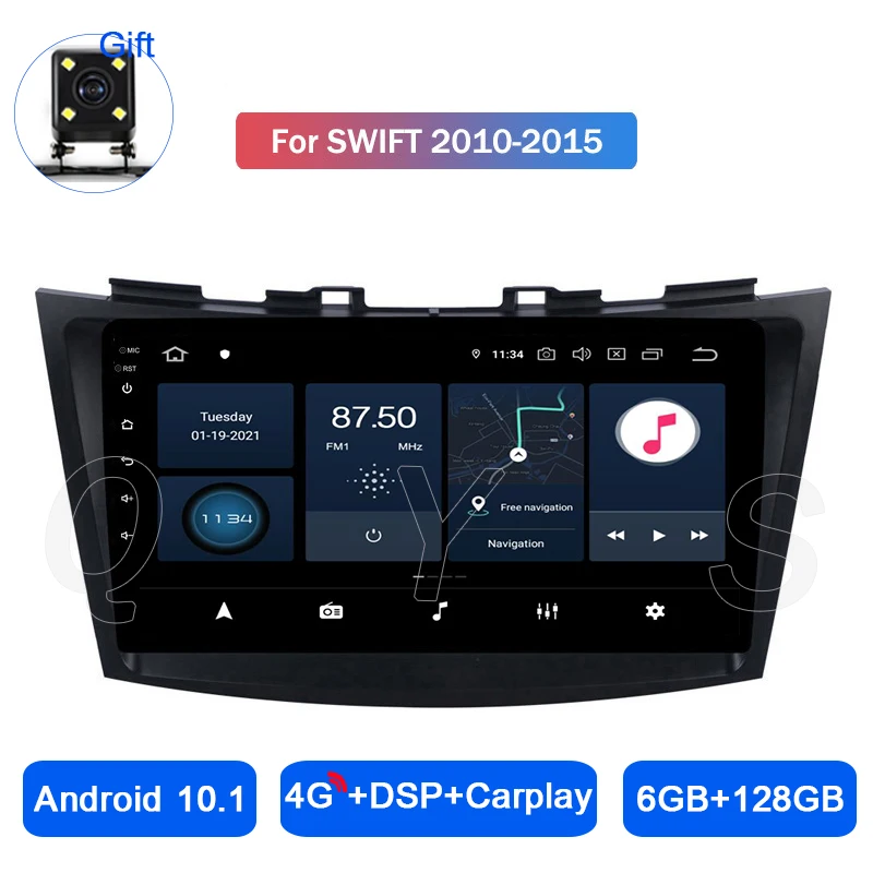 Автомобильный мультимедийный плеер DVD на Android 10 1 DSP Carplay для Suzuki Swift 2010 2011 2012 2013 2014