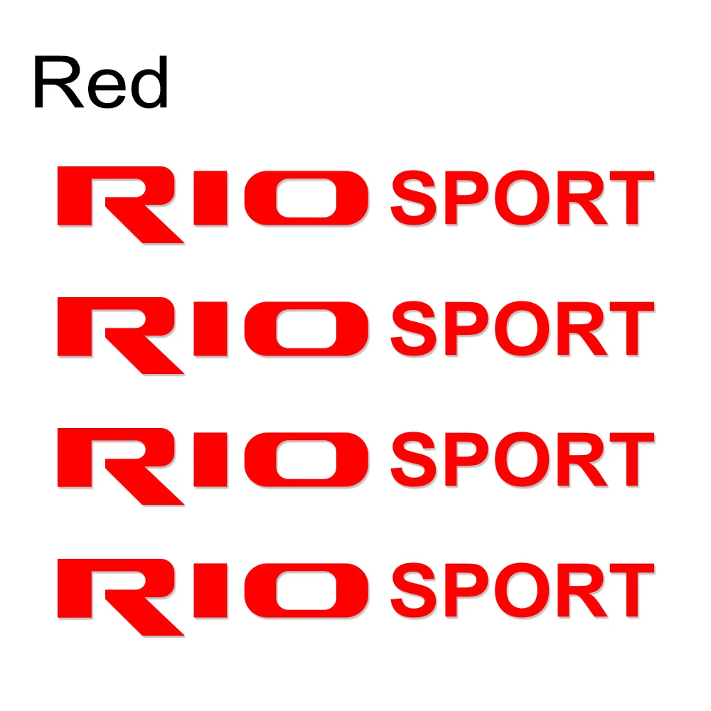 4 шт., спортивные автомобильные наклейки для Kia Rio 3, 4, K2, K3, X-Line, автомобильные графические виниловые, ПВХ, водонепроницаемые наклейки на окна, автомобильные аксессуары - Название цвета: Красный