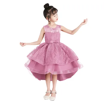 

Girl Child Sleeveless Lace Embroidered Multi-Layer Tailoring Show Dress Платья