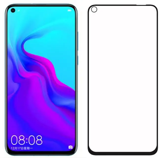 Черный 2 шт полное покрытие из закаленного стекла для huawei Honor View 20, защитное закаленное стекло для экрана huawei Honor View 20 - Цвет: Черный
