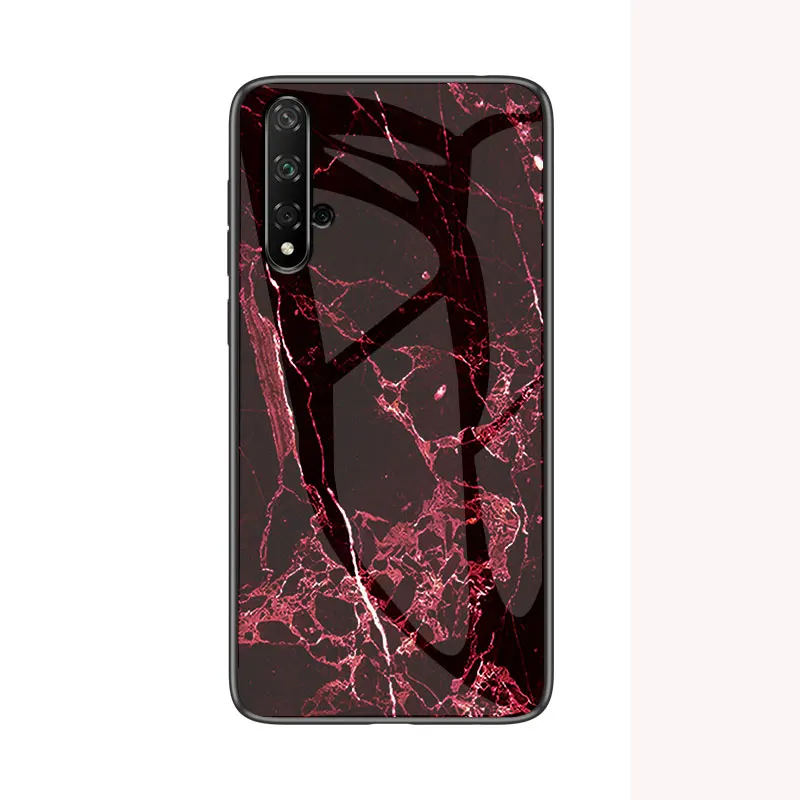 Для huawei Nova 5T чехол из мраморного глянцевого закаленного стекла Мягкий Силиконовый противоударный жесткий чехол для телефона huawei Nova5T чехол 6,26 дюйма