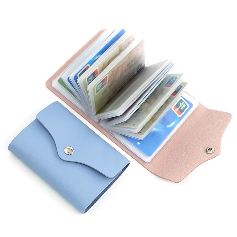 

26 Cards Slot Credit ID Card Holder Wallet Small Degaussing Prevention Card Bag Unisex Colorful Purse For Women Men Business Peo