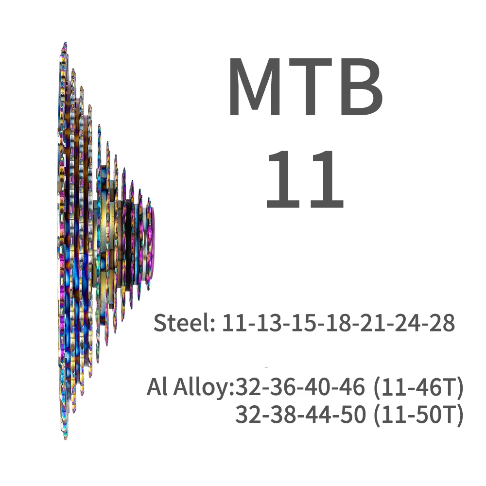 11 скоростей 11-46T SLR 2 Fiets Regenboog 11-50T кассета HG systeem 11 s ultralight Kleurrijke 46 T CNC k7 для MTB GX X1 NX M8000
