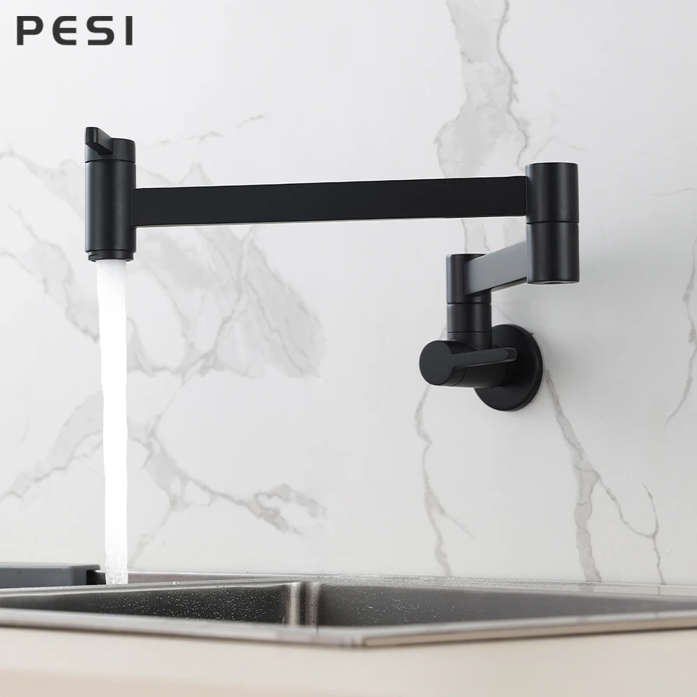 torneira escovada dourada com alavanca única girar para parede dobrada pia banheiro cozinha torneira de rotação torneira única torneira