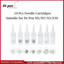 10 Pcs Tattoo Needles Cartridges Replacement for Dr Pen Ultima M5/M7/N2/E30 Micro Needle Skin Microneedle Derma Roller