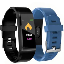 Relojes inteligentes 115 Plus, pulsera inteligente con control del ritmo cardíaco y de la presión sanguínea
