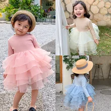 Owligbaby/Новинка года; стильное лоскутное платье принцессы для девочек; модные весенние платья для маленьких девочек; детская одежда; От 1 до 6 лет