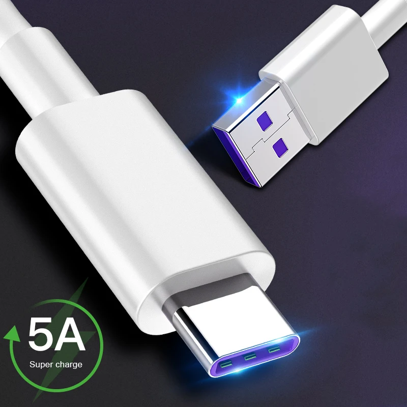 

GARAS USB 5A Type C Cable 5A Supercharge USB Cable for Huawei Mate 30 Pro P20 Quick Charging Fast Charger Data Cable USB C Cord