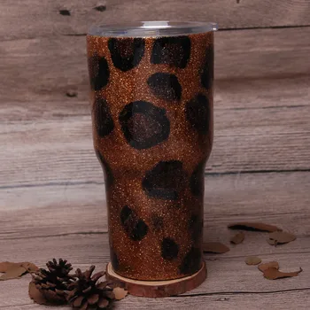 

30oz Cheetah Epoxy Tumbler Glitter Plaid Stainless Steel Cup Christmas Gifts For Water Holder DOM1172
