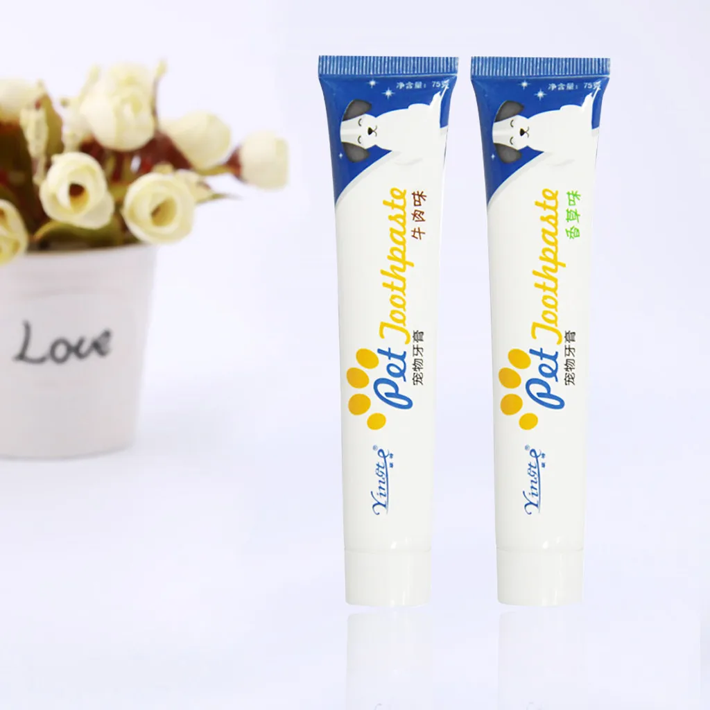 New Pet Dog Vanilla Beef Taste Enzymatic Toothpaste For Dog Healthy Reduce Tartar Toothpaste Care Pet Teeth Cleaning Supplies#Y