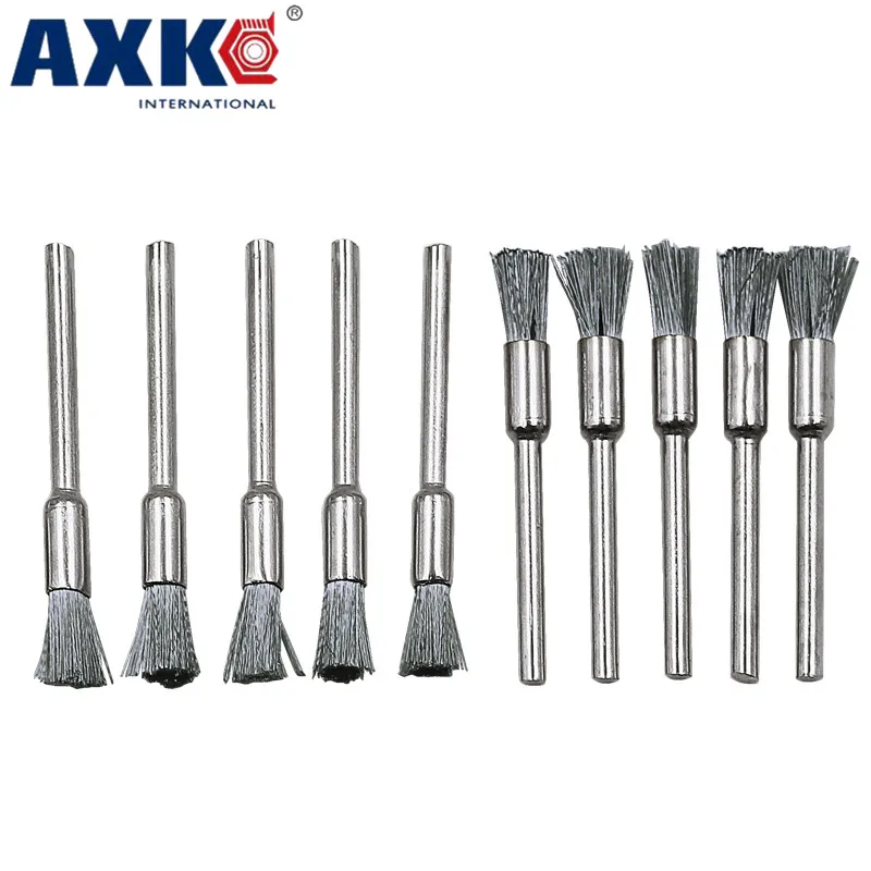 

10pcs Steel Wire dril Brushes dremel accessories polishing Brush dremel tools accessories for Mini drill burr brushed wheel 439