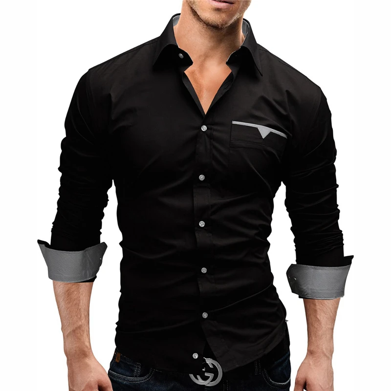 Camisa Masculina модная мужская рубашка 2018 новая брендовая Повседневная рубашка с длинными рукавами Chemise Homme Высококачественная Тонкая Клетчатая