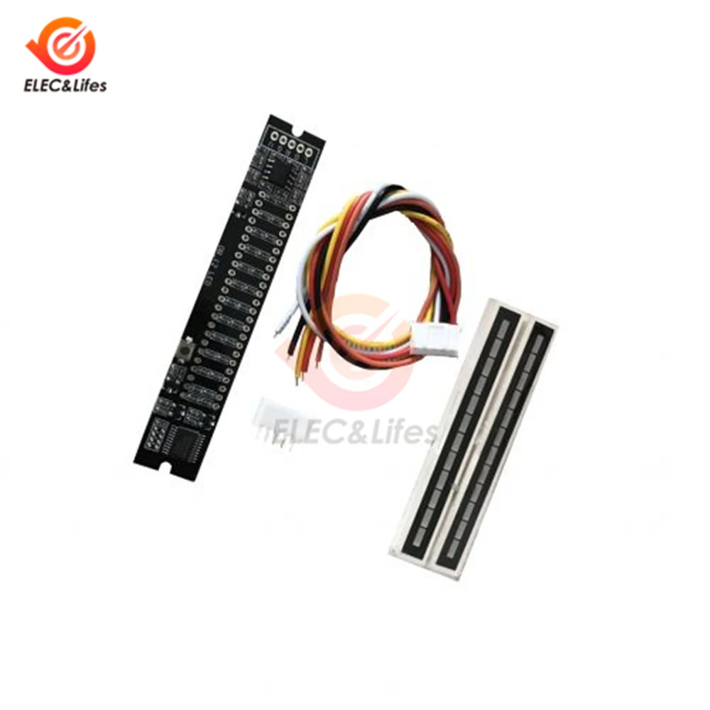 Mini Dual 12-bit LED Music Level Indicator Module Adjustable Audio VU Level Indicator Meter AGC Stereo Amplifier Board DIY Kit