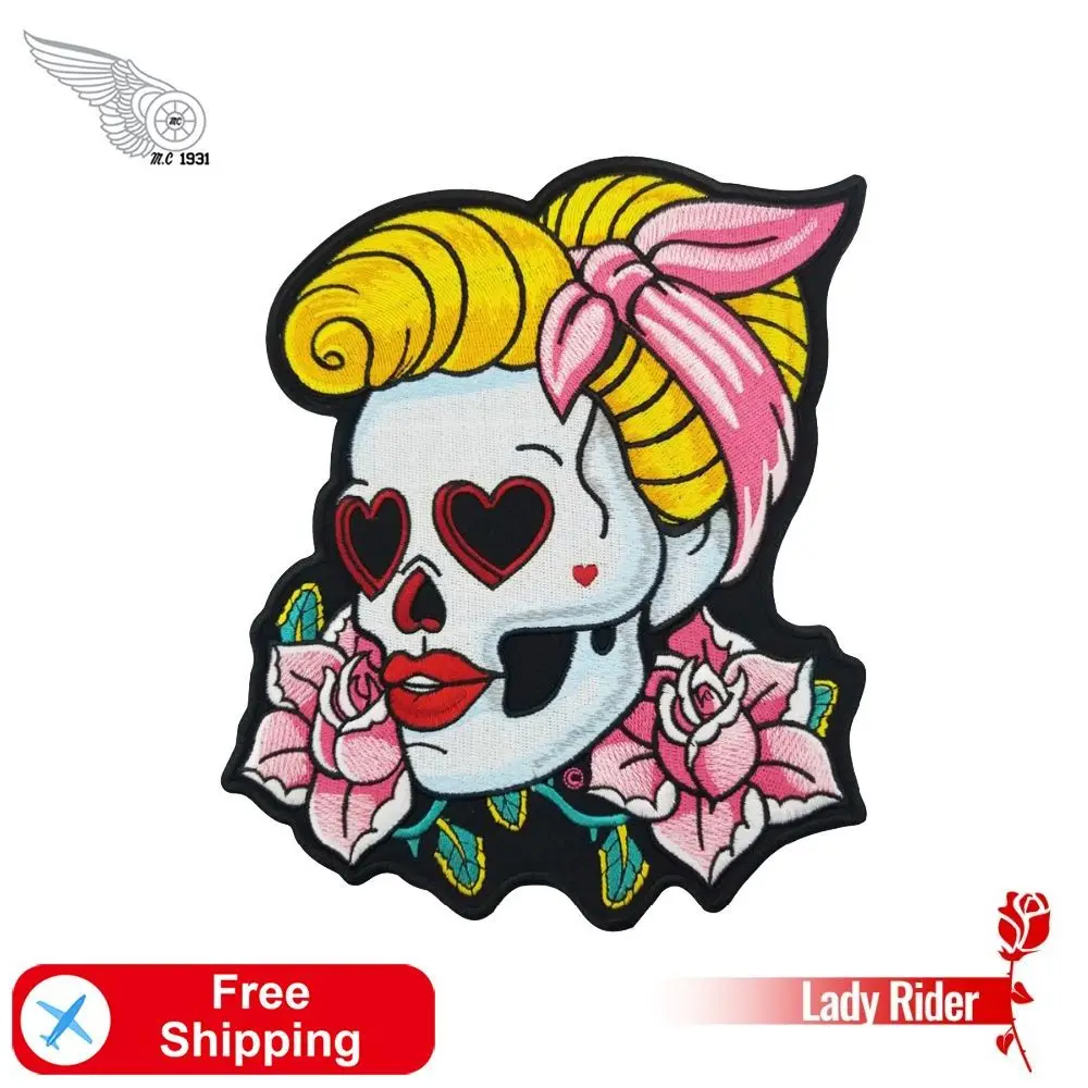 Embroidered Patches Pin Pinup Embroidered Patch Lady Rider Patches