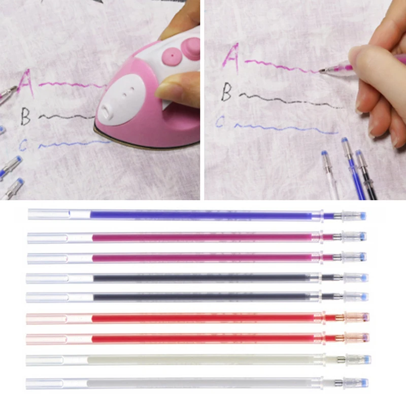 1Set High Temperature Disappearing Marker Pens Heat Wrap Fade Out Fabric Markers Pencil DIY Sewing Drawing Lines Accessories knitting needle art