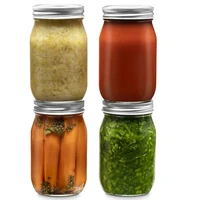 Regular Mouth Mason Jars and Lids for Meal Prep, Food Storage, Canning, Drinking, Dry Food, Spices, Salads, Yogurt（1PCS） 1