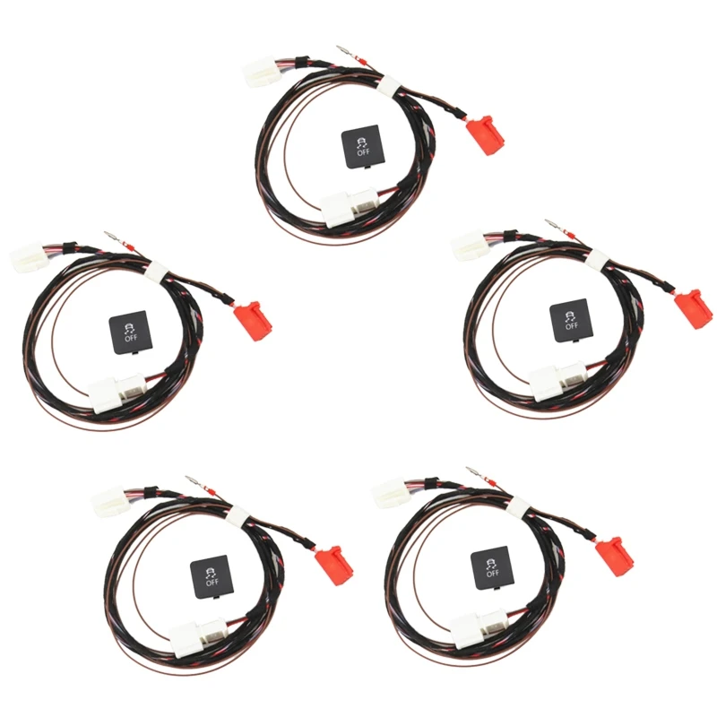 

5 Set Traction Control ESP OFF ASR Switch Button with Cable Harness Plug 1KD927117 for Golf MK6 Jetta 5 MK5 6