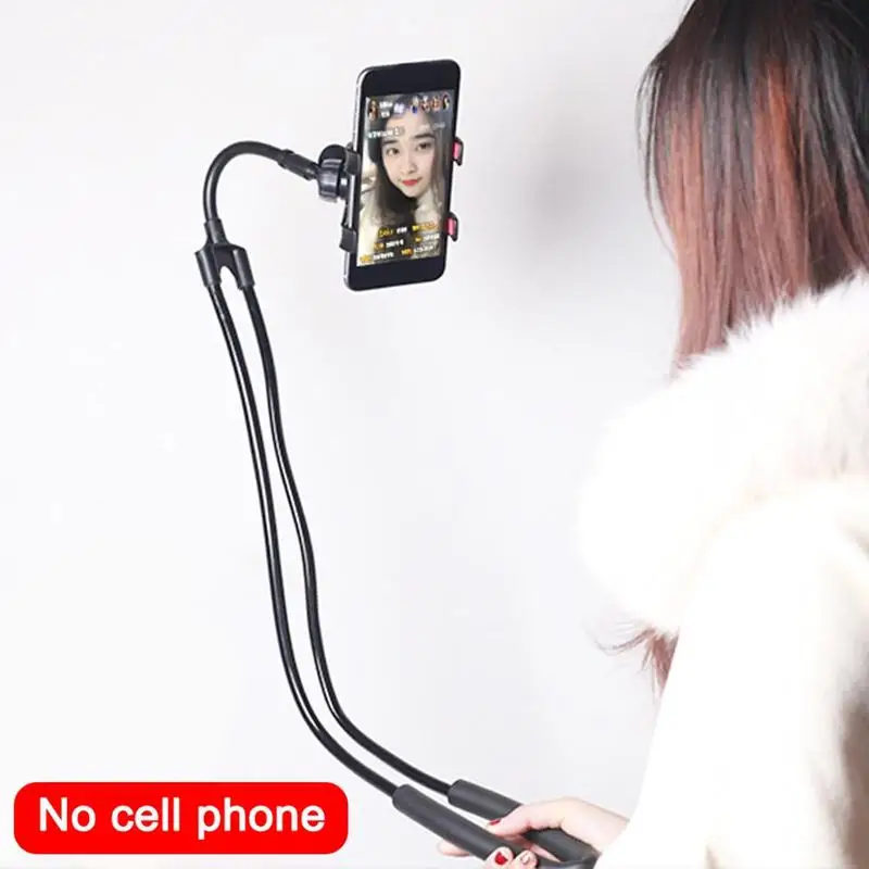 flexible phone holder New Flexible Mobile Phone Hanging Holder Neck Necklace Office Stand Holder Xiaomi Smartphone Home Bracket For Iphone Necklace best mobile holder for car
