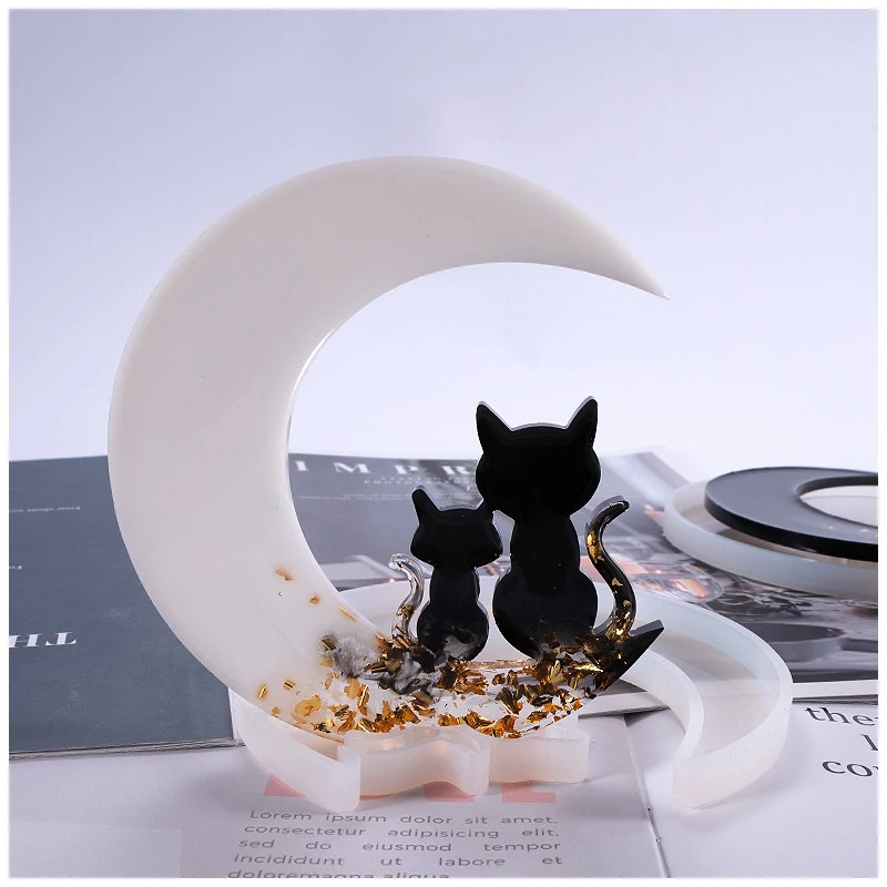 

Doreen Box Silicone Resin White Epoxy Mold For Jewelry Girls Making Half Moon Car/Deer/Angel Cute DIY Crafts Jewelry Tools,1PC
