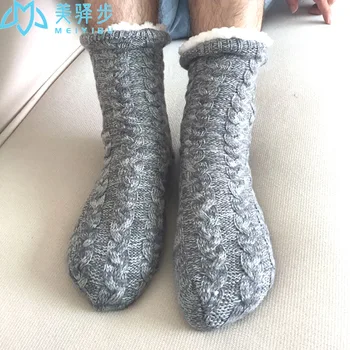 

1 Pair Men's Socks Stockings Winter Slippers Socks Floor Socks Adult Warm Plus Velvet Autumn Winter Carpet Socks