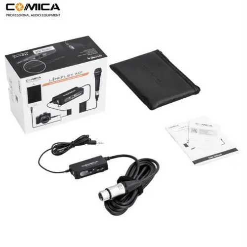 Comica LINKFLEX AD1 микрофонный предусилитель адаптер XLR до 3,5 мм аудио адаптер предусилитель для DSLR камеры видеокамеры и смартфона 5d 6d 7